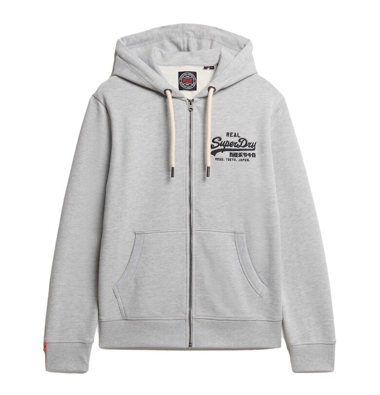 Худи с цип с връзка и лого Superdry  Co