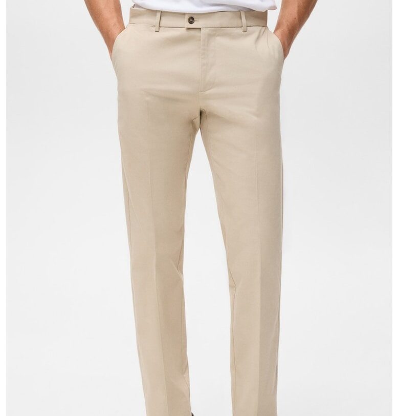 Чино панталон със средновисока талия Mango