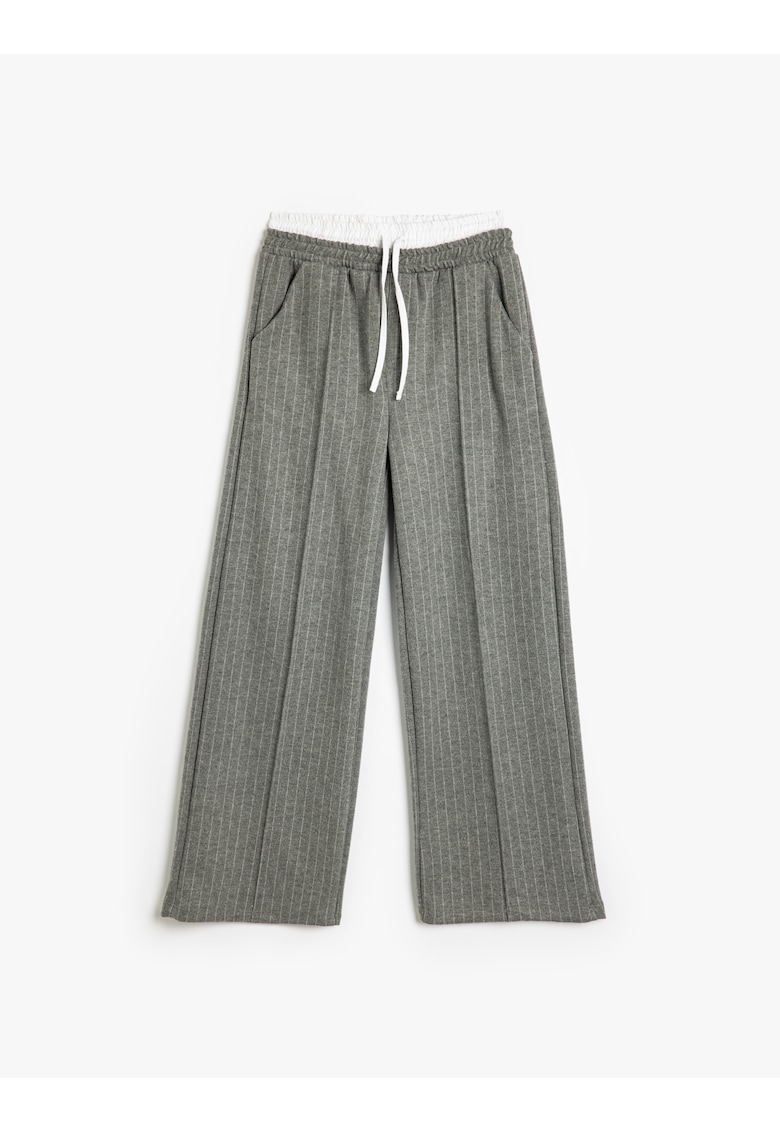 Широк панталон с райе и връзка на талията KOTON