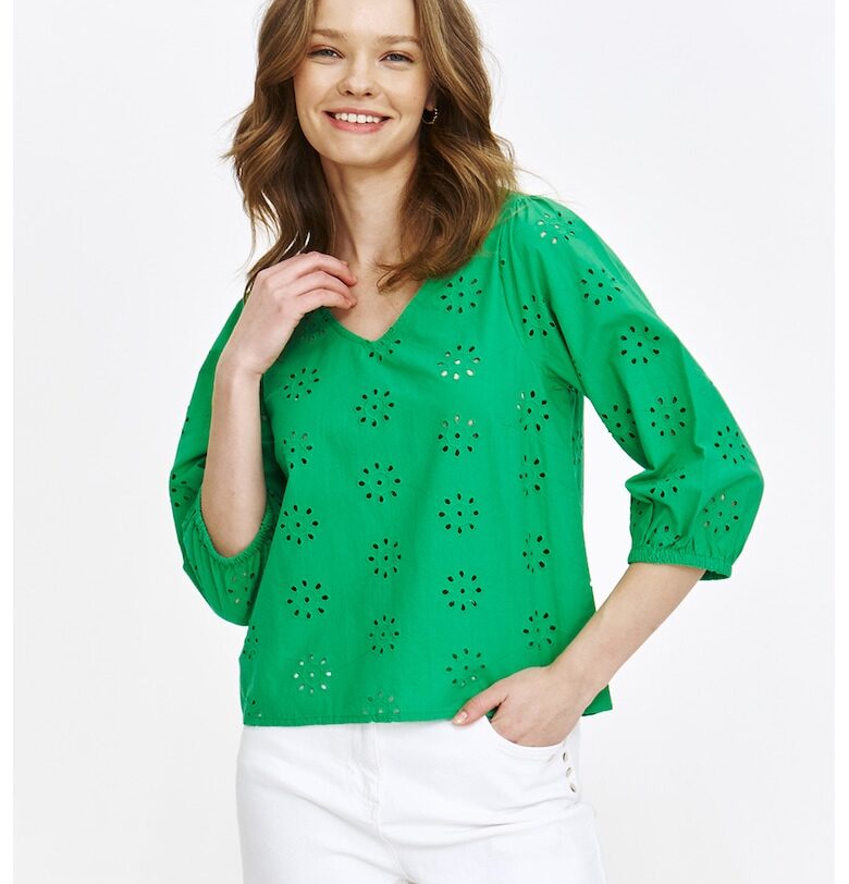 Шпиц блуза с перфорации и 3/4 ръкави Top Secret