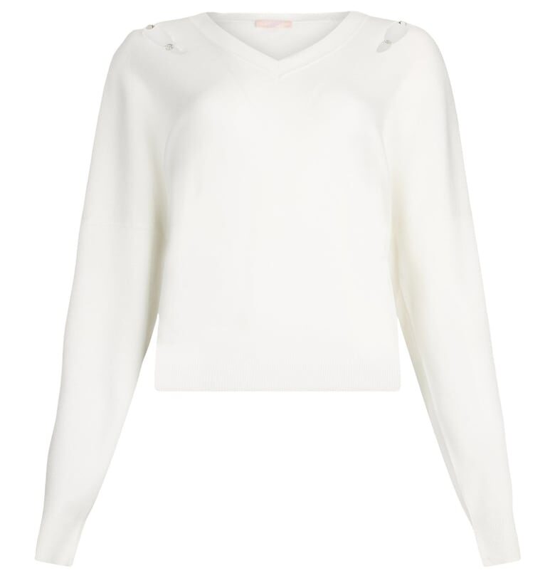 Шпиц пуловер с камъни Liu Jo