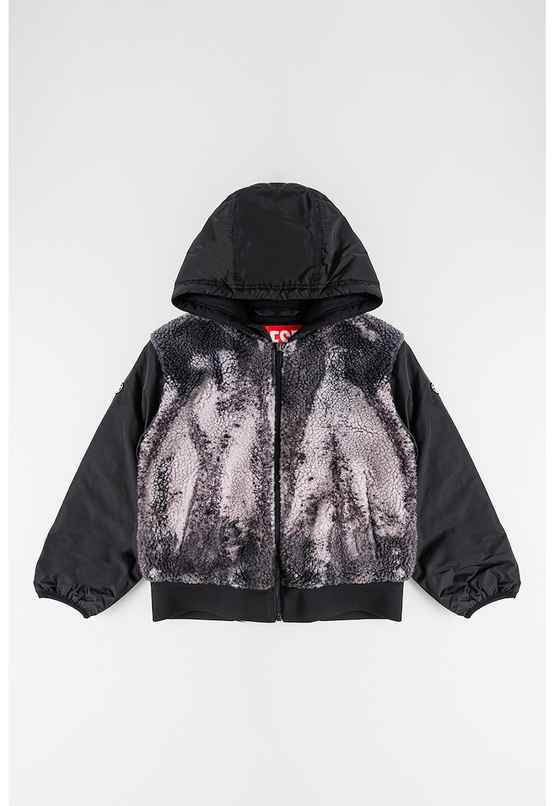 Яке Jully с качулка и два вида релеф - Черен/Светло сив/Tъмносив Diesel
