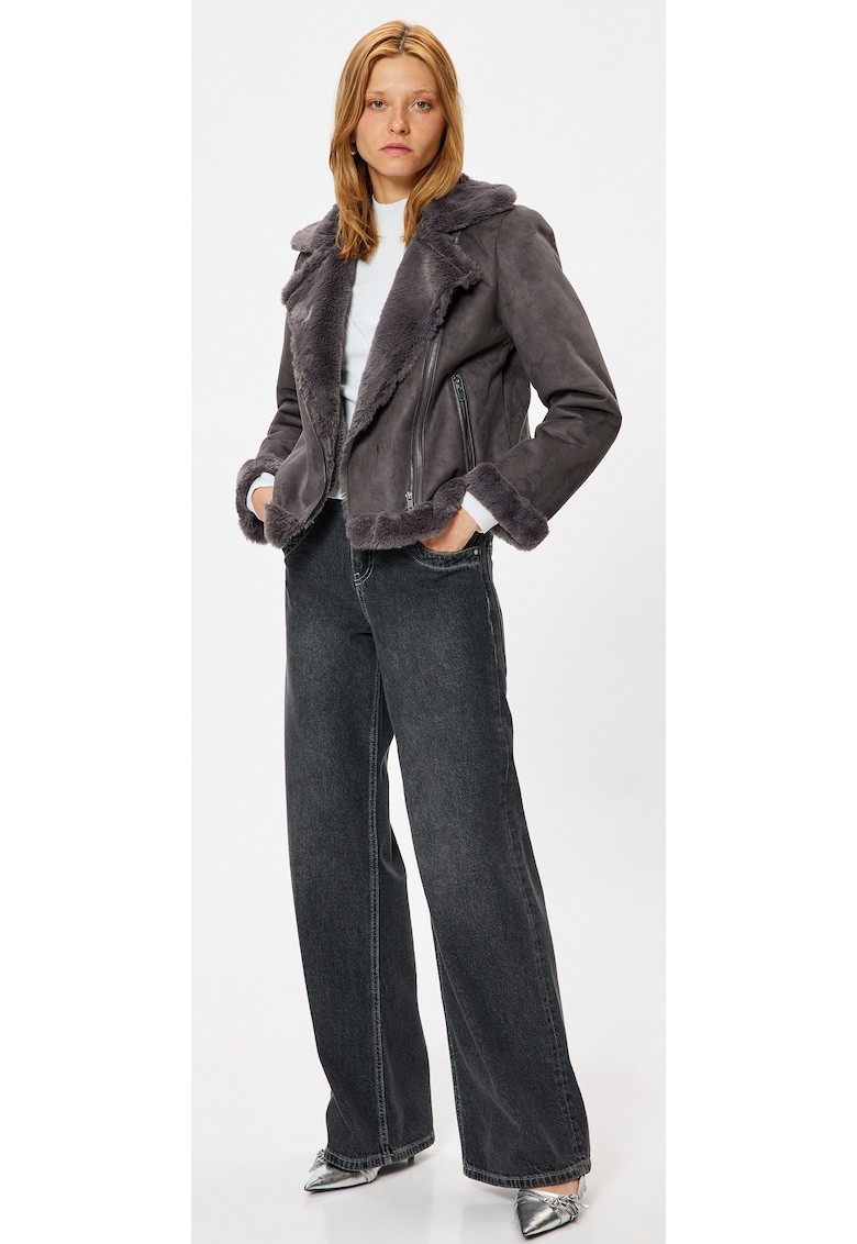 Яке от еко велур с раздвоен ревер KOTON