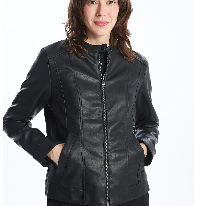 Яке от еко кожа с ниска яка LC WAIKIKI