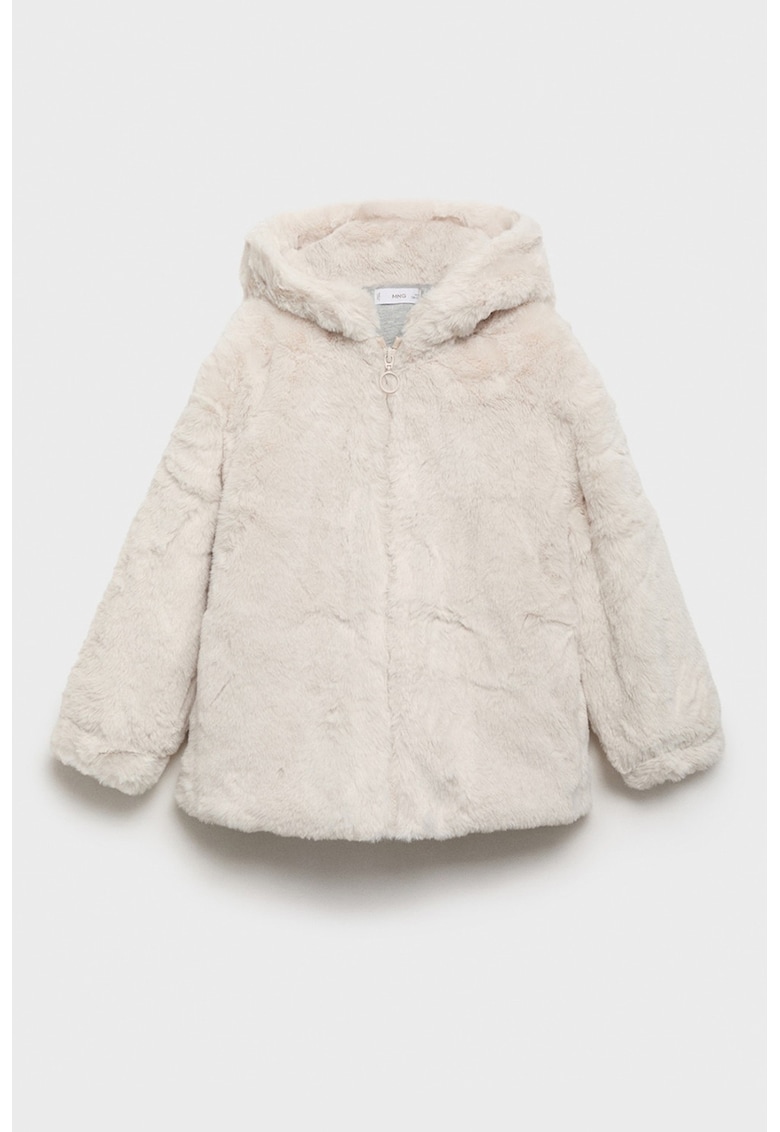 Яке с качулка и вътрешен етикет за име Mango