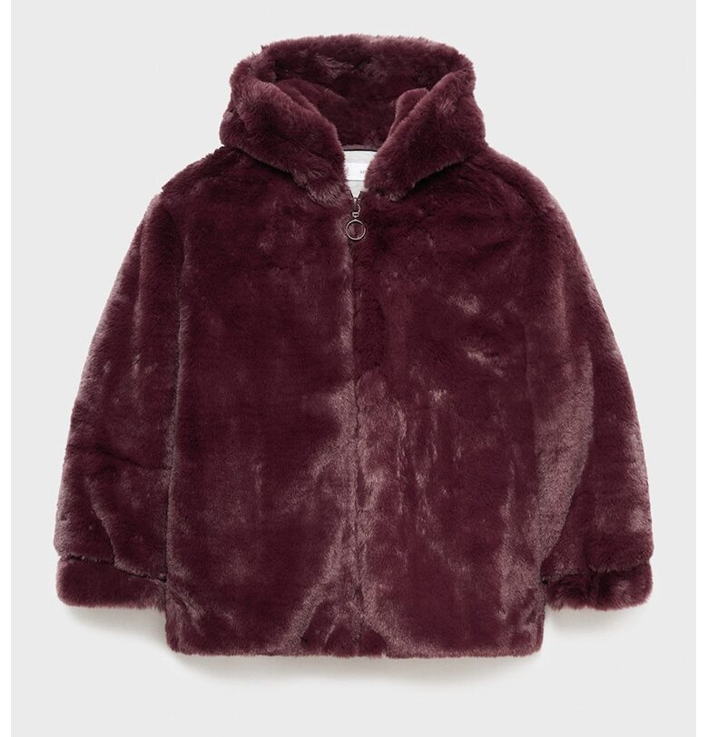 Яке с качулка и вътрешен етикет за име Mango