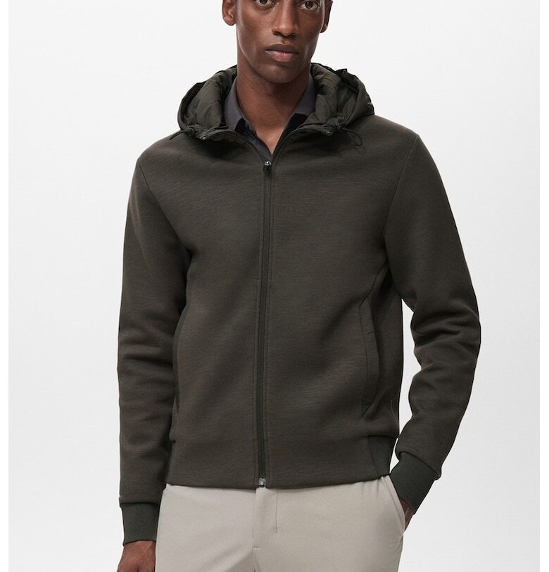 Яке с качулка и цип Mango