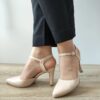 3295-3 Дамски разкроени обувки Pink Beige - Pink Beige PERLLA