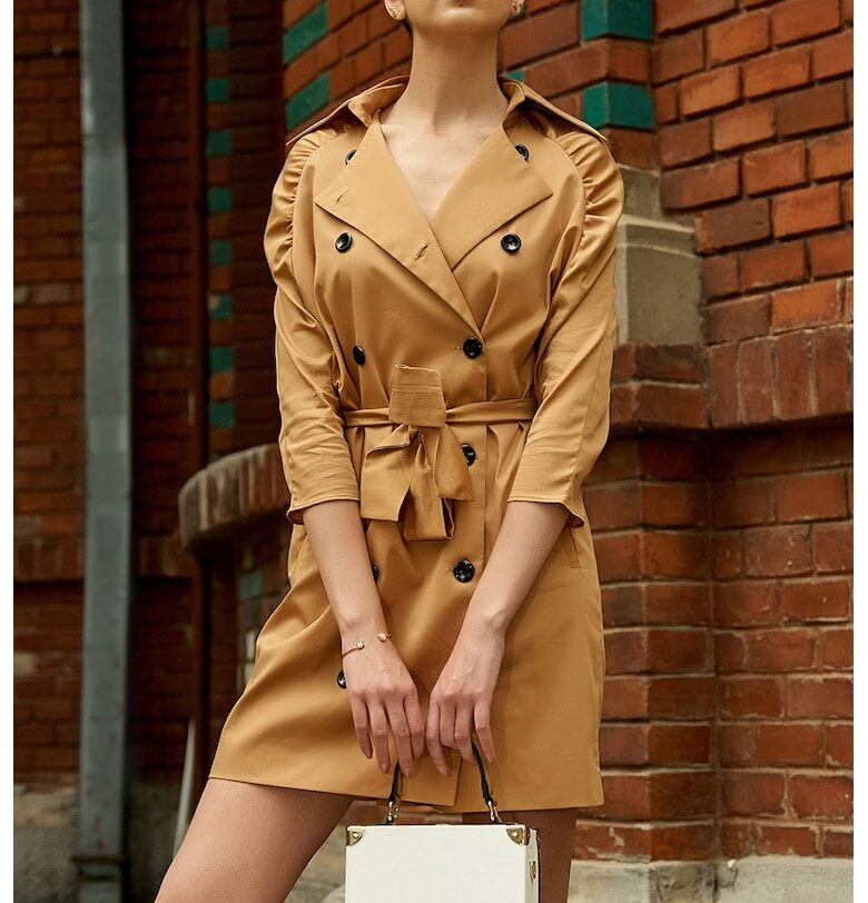 AVENUE - Къса рокля-тренч с реглан ръкави AVENUE No29