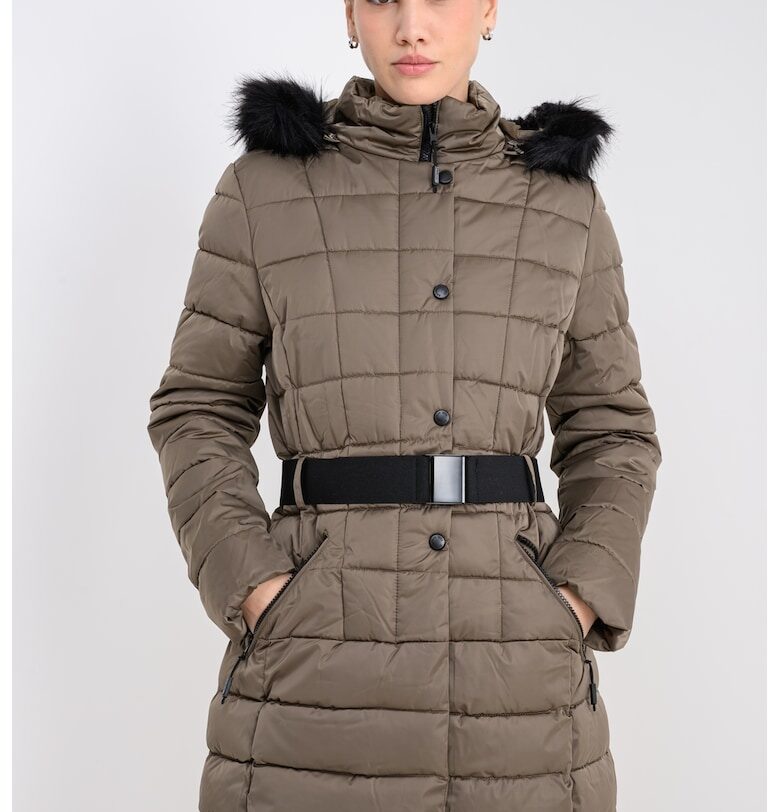 Anemone Зимно яке с качулка и еко пух - Тъмнокафяв Geo Norway