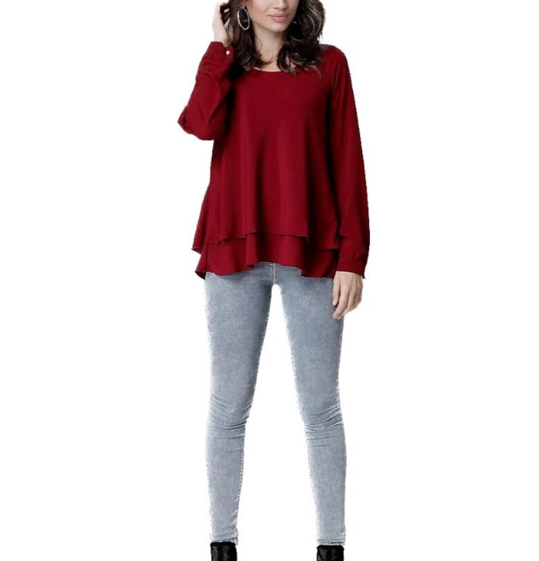 Auberon L020 дамска блуза червена - Бордо Lenitif