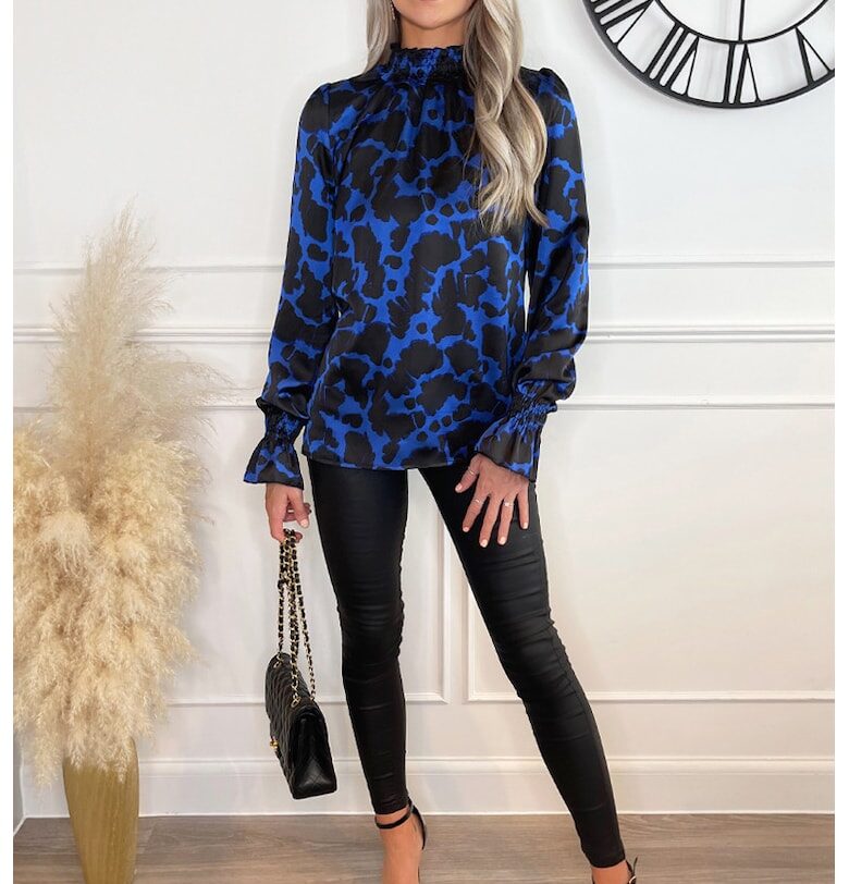 Bluza cu model abstract si guler scurt TA532 Ax Paris