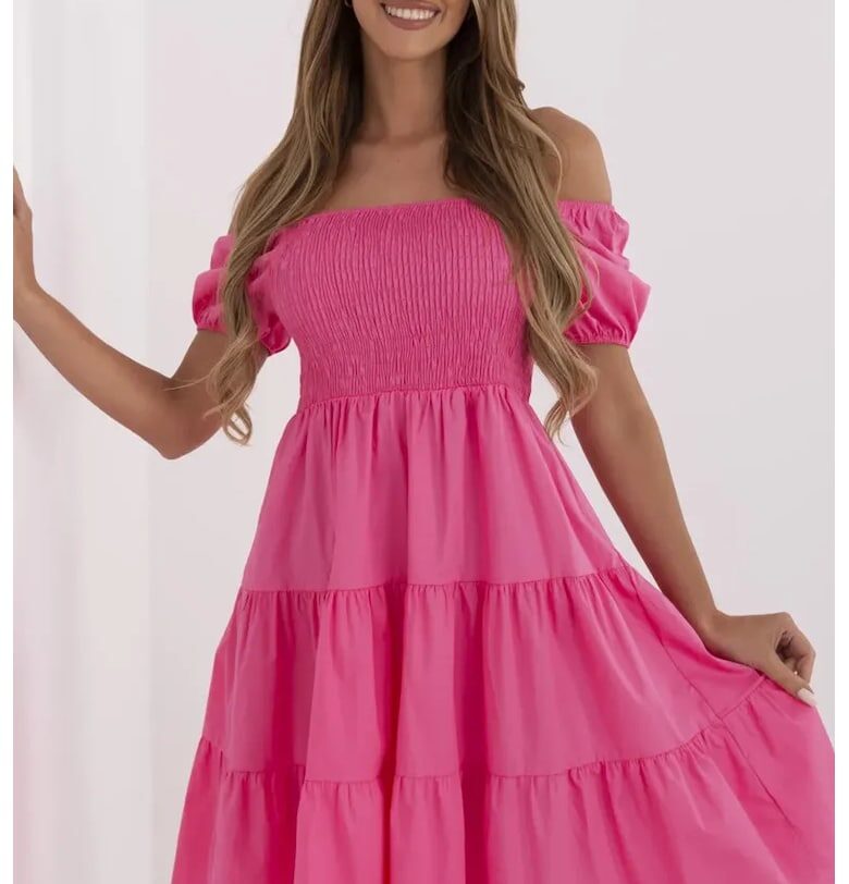 Cold-shoulder Midi Dress Italy Moda