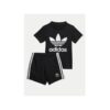 Compleu din bumbac cu tricou si pantaloni scurti - Черен adidas