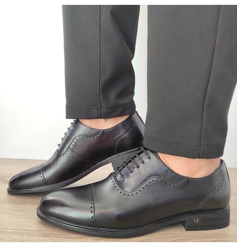 F066-023 Елегантни Мъжки Обувки Черно - Черно ELDEMAS