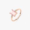 Inel din argint Rose Gold Evie – Cuart Roz INDIRA