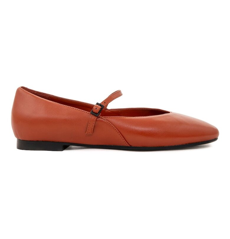 July Leather Flats With Square Toe Il Passo