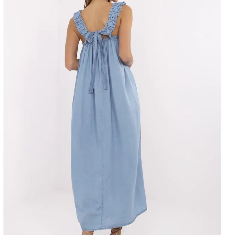 Loose Dress With Square Neckline Italy Moda