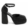 Maura Chunky Heeled Shoes With Rhinestones Applications Il Passo