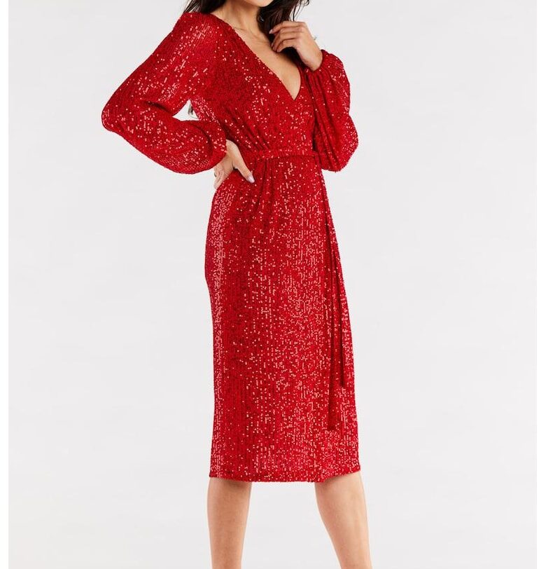 Midi Рокля с дълъг ръкав - Права A567 awama