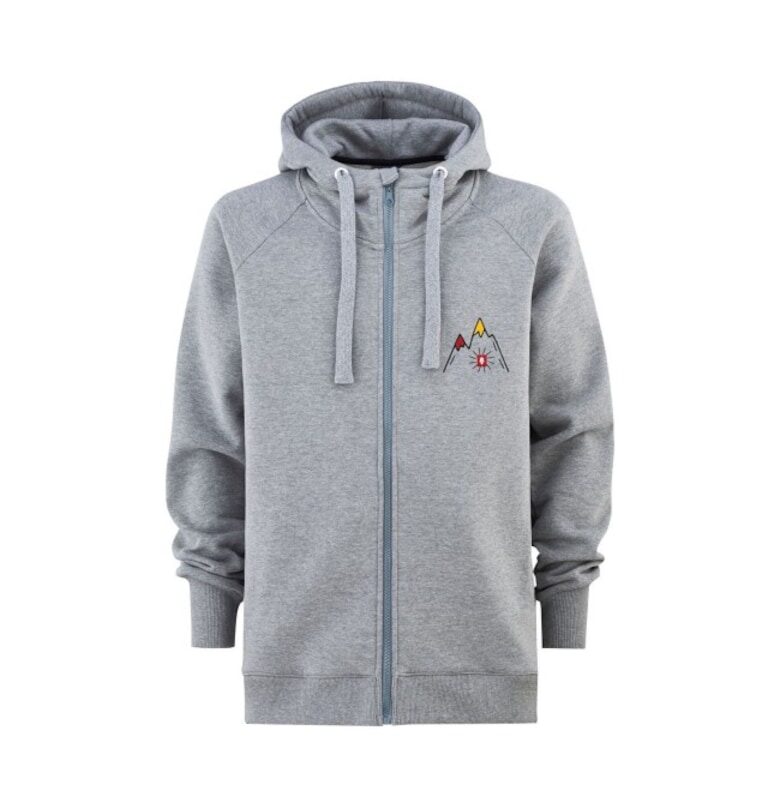 Mountain Hoodie с цип - сиво - унисекс - Majesty