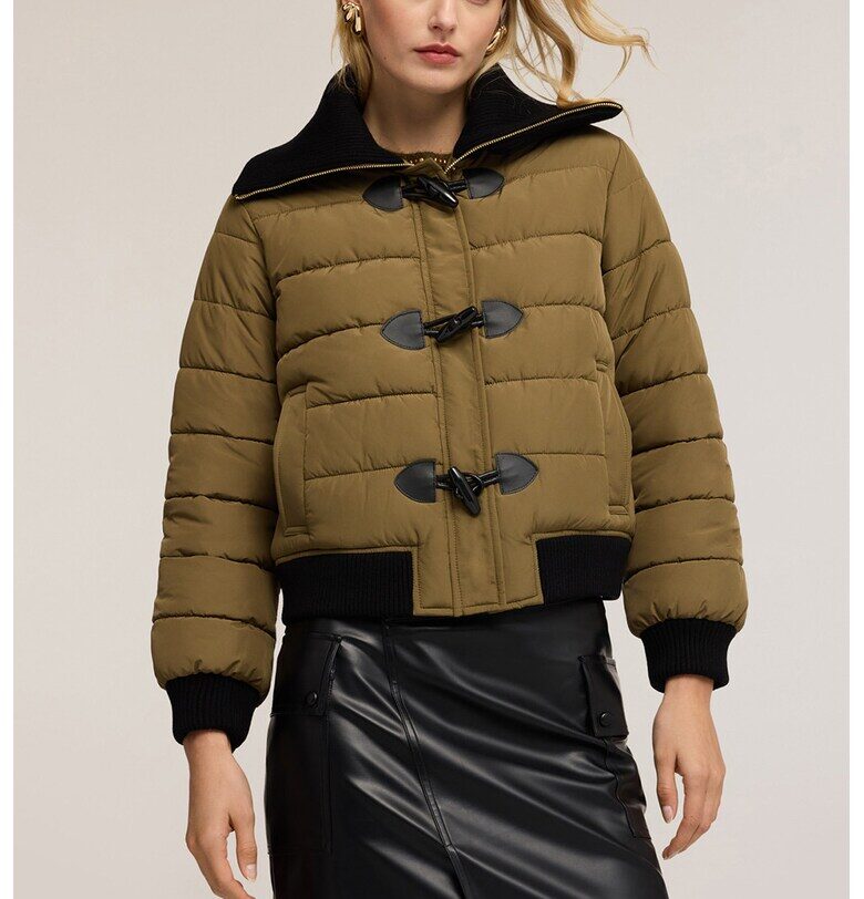 OLTRE - Късо зимно ватирано яке - Маслинено зелено Motivi