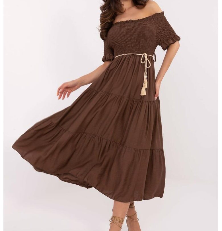 Off Shoulder Midi Dress Italy Moda