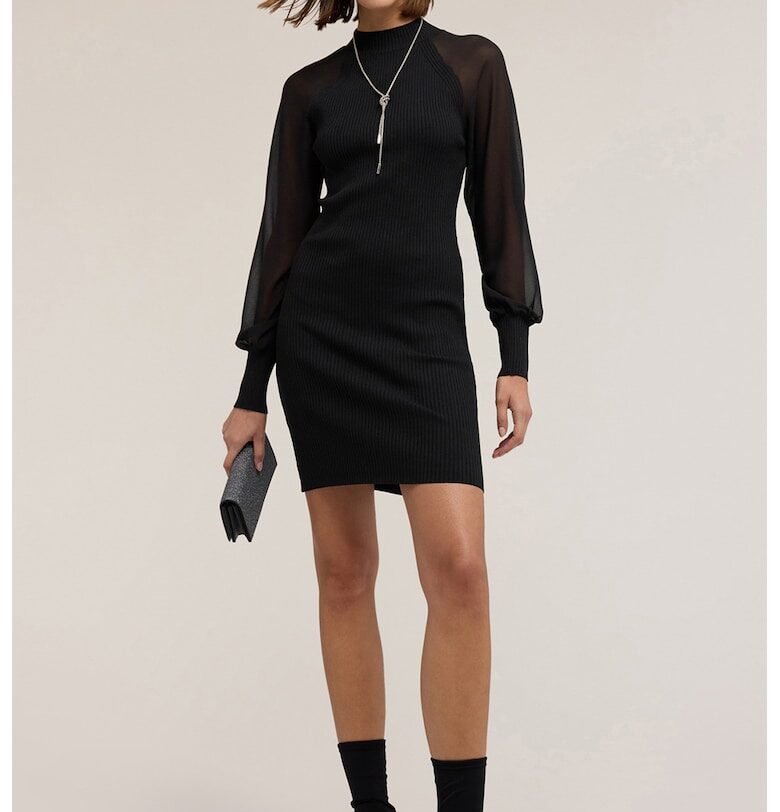 Oltre - Рокля с мрежести ръкави Motivi