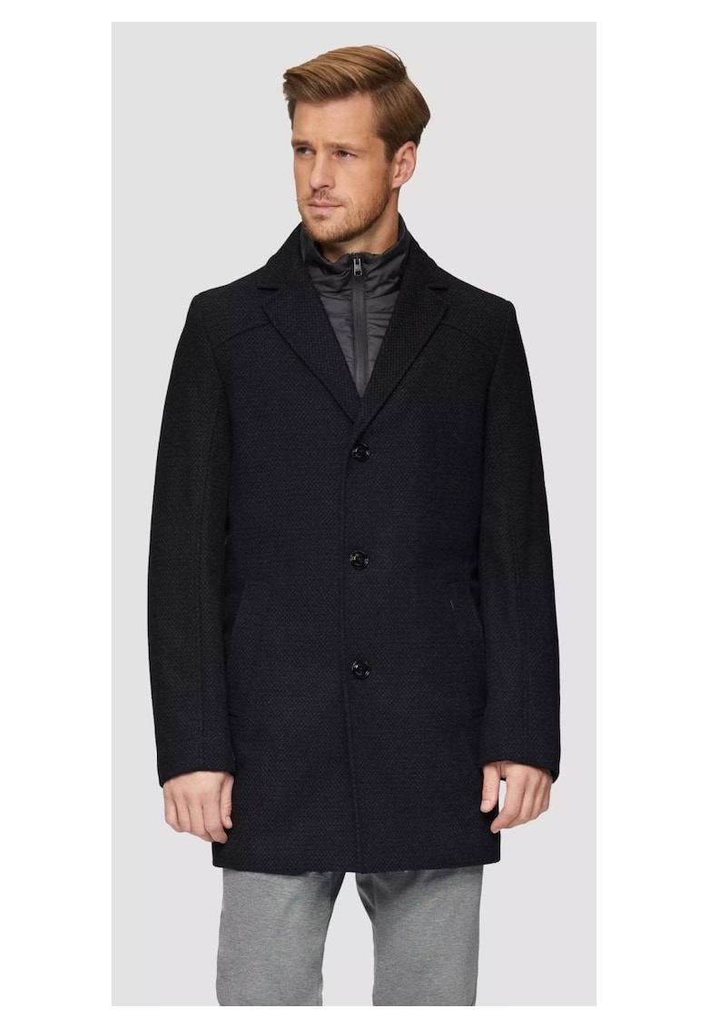 Palton din amestec de lana - cu dubla inchidere - Тъмно морско синьо sOliver