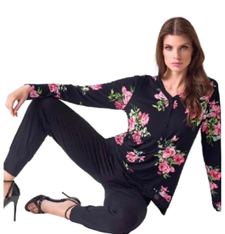 Дамска пижама  652577 - Черна - Без принт LORMAR