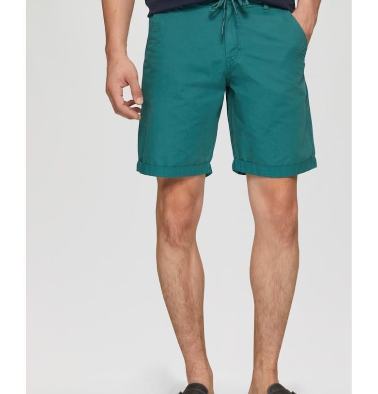 Q/S by s.Oliver Pantaloni scurti barbati chino - Jhon cu croiala Regular fit si talie medie - Зелен QS