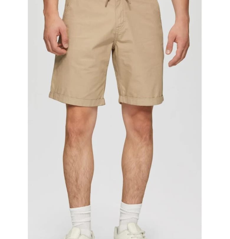 Q/S by s.Oliver Pantaloni scurti barbati chino - Jhon cu croiala Regular fit si talie medie - Крем QS