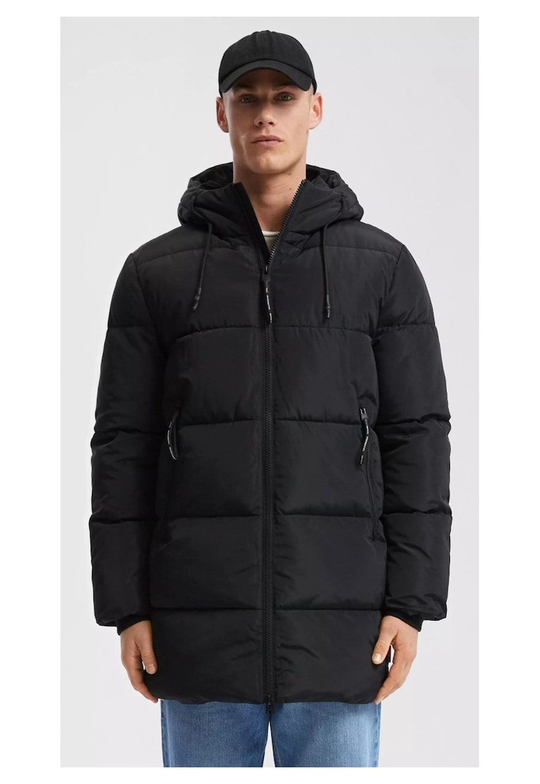 Q/S by s.Oliver Мъжко парка яке с качулка и Regular fit кройка - Черен QS