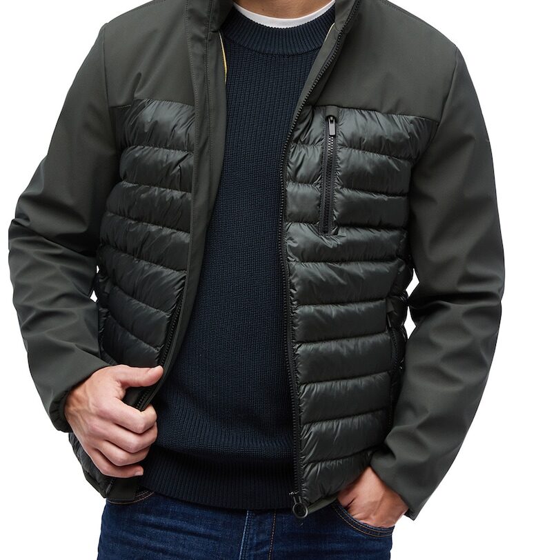 QКапитонирано зимно яке с джобове - Tъмносив Geox