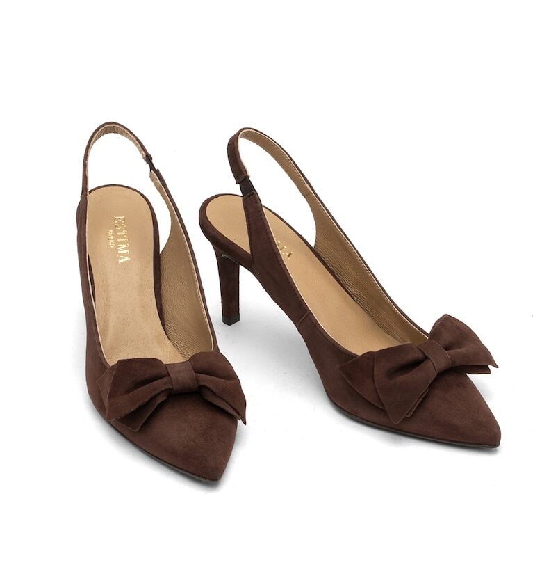 RYLKO - Кожени обувки Ofelia с отворена пета и декоративна панделка RYLKO