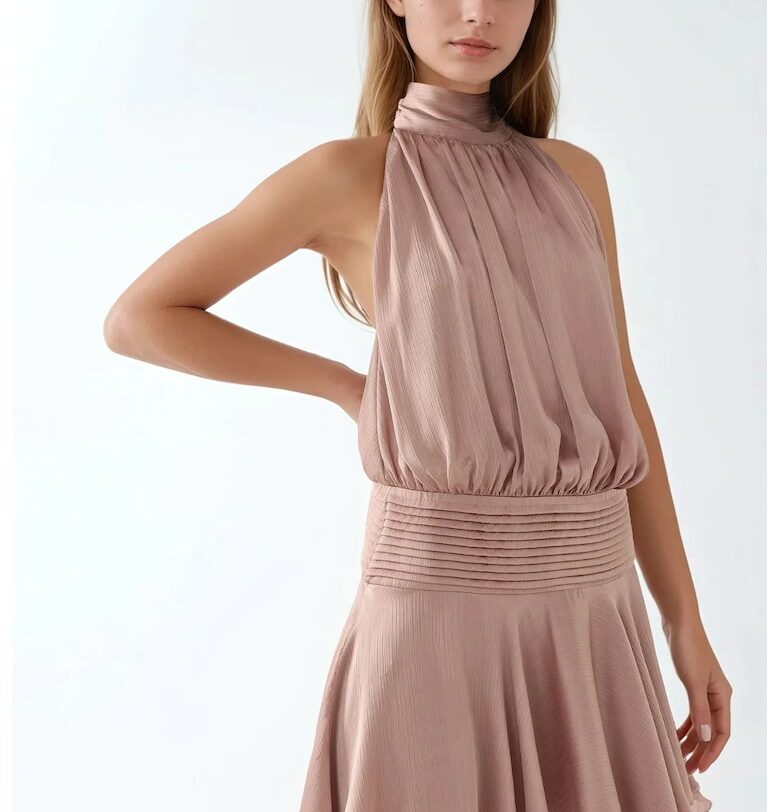 Rochie mini -  Textil - Roz pudrat HiCCUP