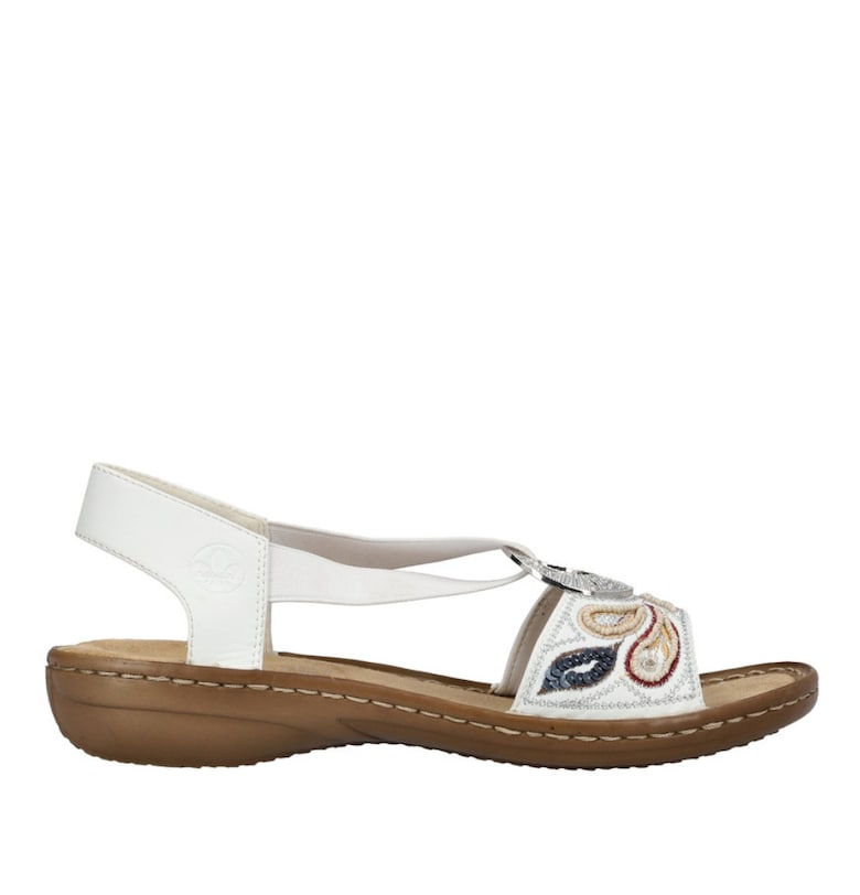 Sandale casual - dama -  ANTISTRESS - 608B4-80 alb - piele ecologica Rieker