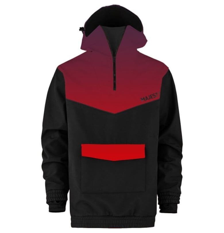 Яке  Softshell Anorak - черно/червено - унисекс - Majesty