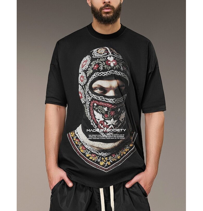 Tricou Културен бунт – T16095 - Черен Made By Society