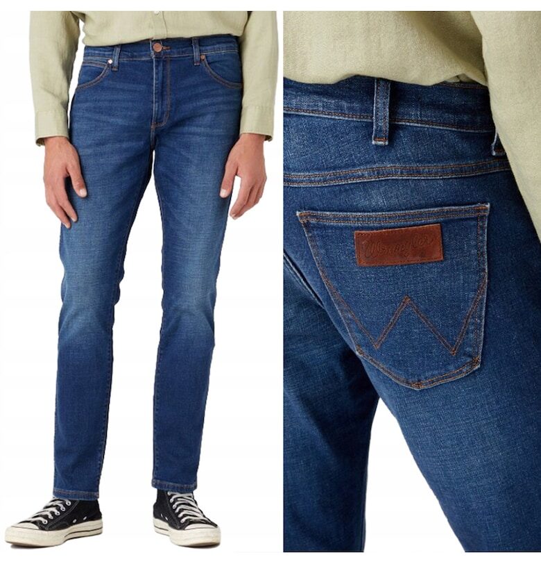 Wrangler  Slim Tapered дънки - тъмносини - Син Larston