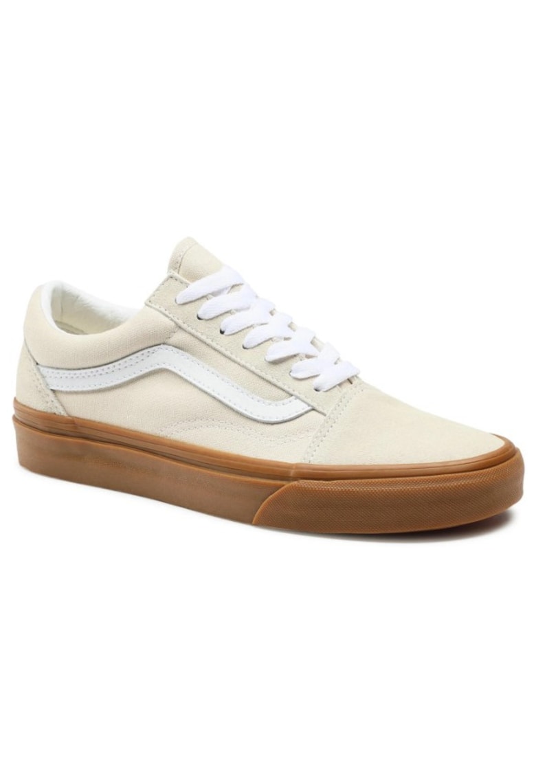 Бежови унисекс кожени обувки Vans