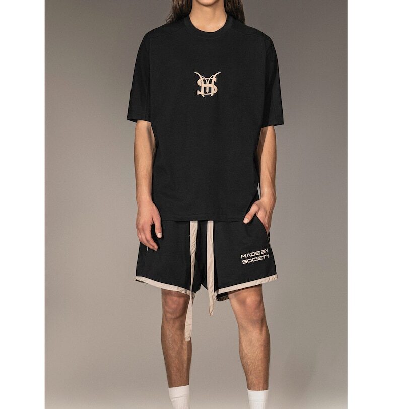 Бермуди Произведено от Society - Свободна кройка - B15610 - Черен/Бежов Made By Society