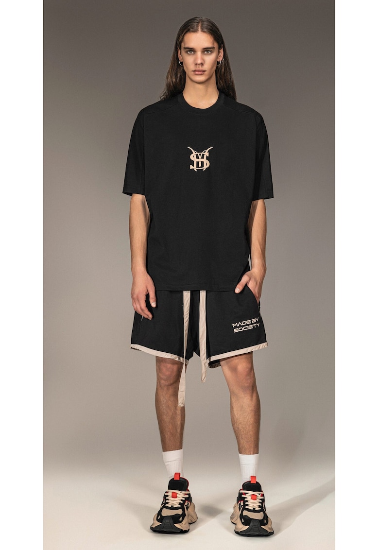 Бермуди Произведено от Society - Свободна кройка - B15610 - Черен/Бежов Made By Society