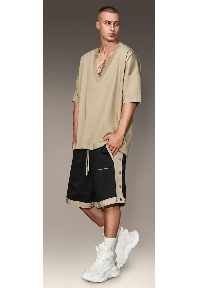 Бермуди с капси - B16514 - Черен/Бежов Made By Society