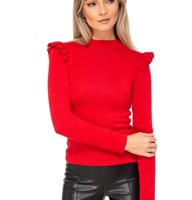 Блуза Lya с вълна - Аленочервен CASA DE MODA VIGO