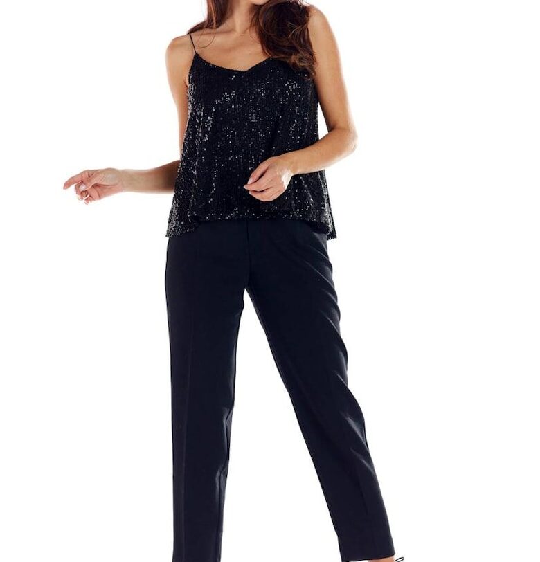 Блуза без ръкави Полиестер А353 - Черен awama