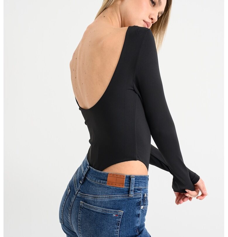 Блуза-боди с U гръб - Черен Tommy Jeans