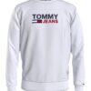Блуза от органичен памук с деколте в основата на врата и щампа на лого - спортна - бяла - Tommy Jeans