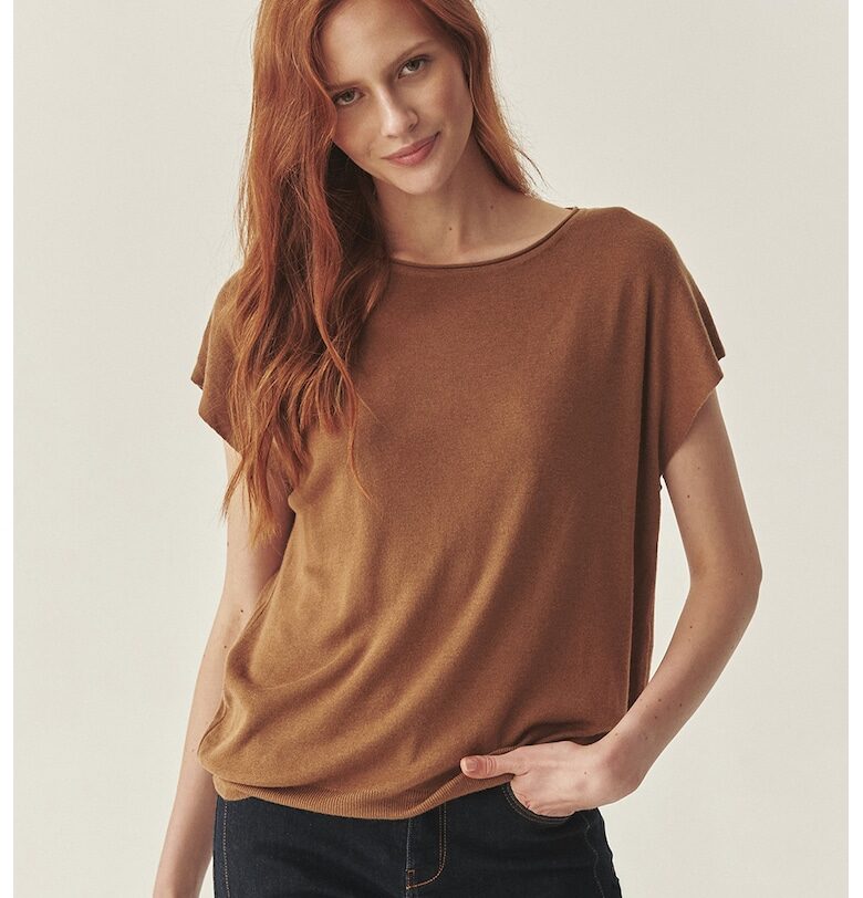 Блуза с лиосел - Светлокафяв Tatuum