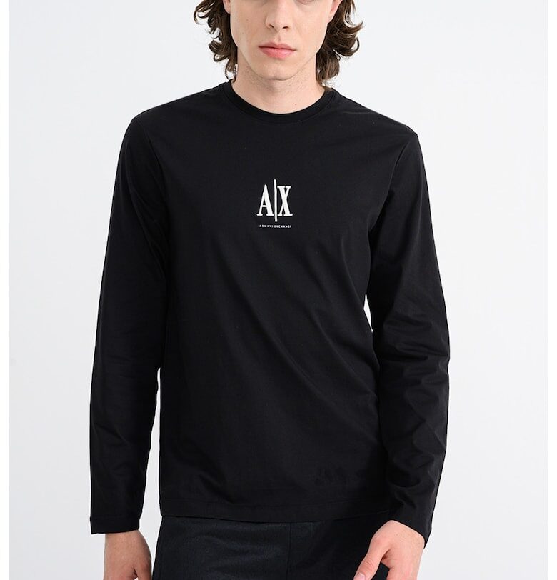 Блуза с лого - Бял/Черен ARMANI EXCHANGE